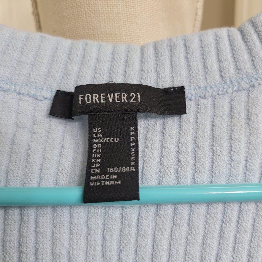 Blue Ribbed Button-Up Vest - Picture 3 of 5